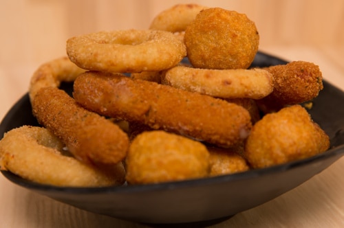 To share Mozzarella sticks og onion rings lige til at dele
